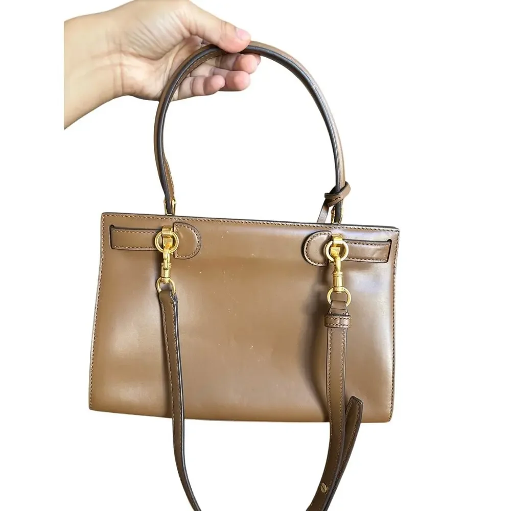 Tory Burch Lee Radziwill Bag Small Brown with Gold Hardware - Picture 5 of 16